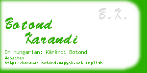 botond karandi business card